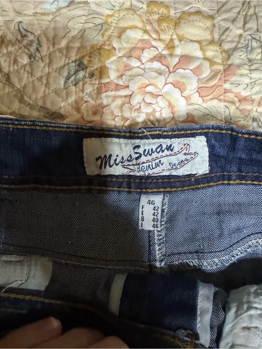 Washed Dark Blue Denim Mini Skirt - Embroidered Pocket Detail